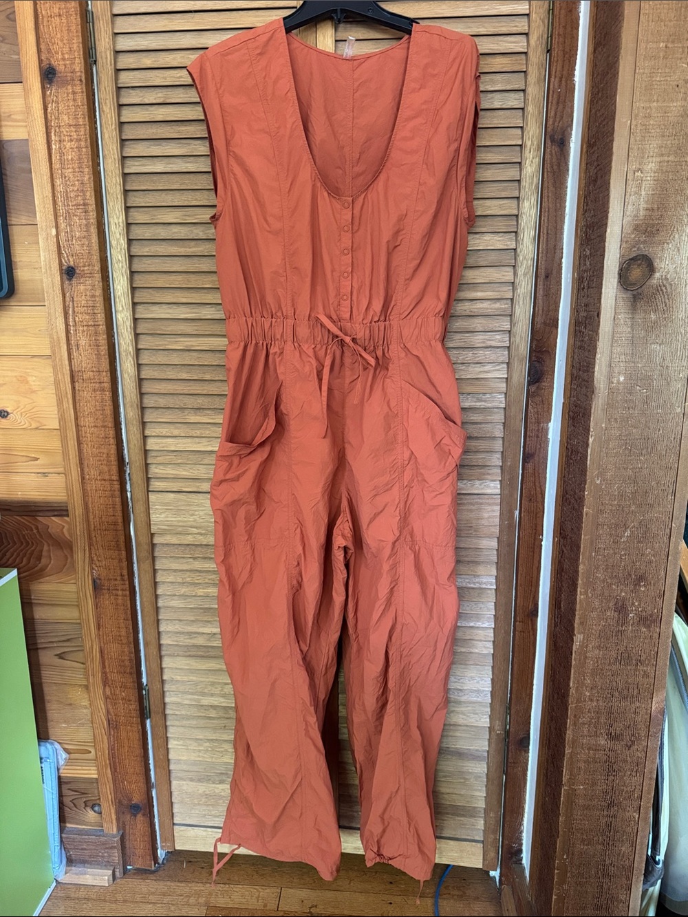 Free People fly by night Sleeveless Utility Jumpsuit in Terracotta L